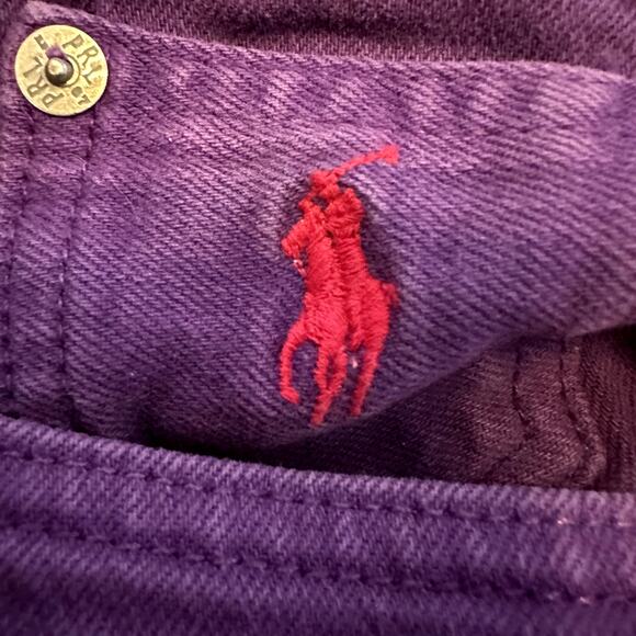 Ralph Lauren Sport Slim Straight Leg Jeans Embroidered 5 Pockets Purple 30x32 - Picture 2 of 5